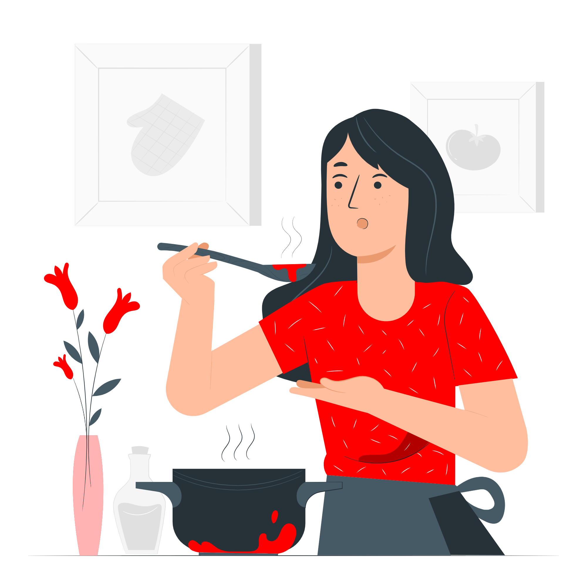 Ilustración de cocina saludable